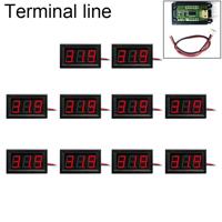10 stuks 0.56 inch 3 draden digitale klemspanning Meter met Shell licht kleurendisplay maatregel Voltage: DC 0-100V (rood)