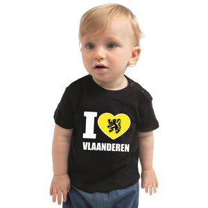 I love Vlaanderen t-shirt zwart voor babys