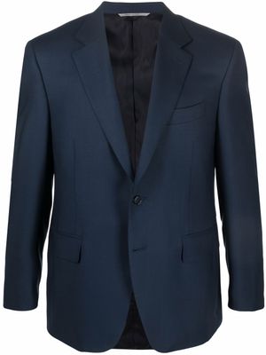 Canali blazer en laine à simple boutonnage - Bleu