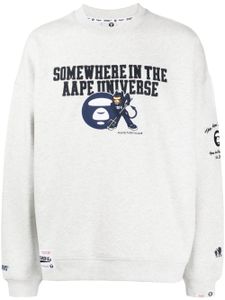 AAPE BY *A BATHING APE® sweat en jersey à logo brodé - Gris