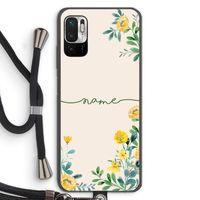 Gele bloemen: Xiaomi Redmi Note 10 5G Transparant Hoesje met koord