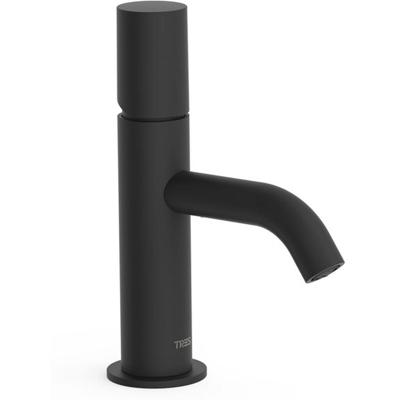 Wastafelkraan Tres Study | Opbouw | Mengkraan | Standaard model | 1-knop | Rond | Zwart mat