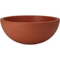 Plantenpot/bloempot ronde schaal - Tuin - stevig kunststof - terracotta - D40 x H16 cm