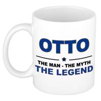 Otto cadeau mok - man myth legend - naam koffiemok / beker - wit en blauw - 300 ml