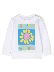 Stella McCartney Kids sweat à imprimé Happy Holiday - Blanc