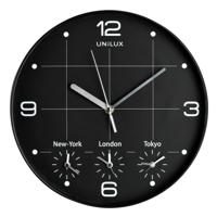 Wandklok unilux on time dia 30.5cm zwart/wit