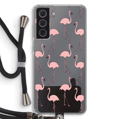 Anything Flamingoes: Samsung Galaxy S21 FE Transparant Hoesje met koord