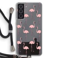 Anything Flamingoes: Samsung Galaxy S21 FE Transparant Hoesje met koord