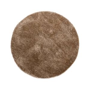 Tapeso Rond hoogpolig vloerkleed velvet - Posh beige - 160 cm rond