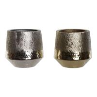 Middenstuk DKD Home Decor Gouden Zilverkleurig Aluminium 19 x 19 x 20 cm (2 Stuks)