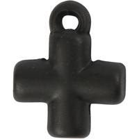 Creativ Company Kruis, afm 10x10 mm, gatgrootte 1,5 mm, zwart, 4 stuk/ 1 doos