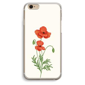 Red poppy: iPhone 6 / 6S Transparant Hoesje