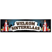 Sinterklaas komt spandoek - 200 x 50 cm - dik pvc met ringen - welkom sint straat banner Sinterklaas komt spandoek - 200 x 50 cm - dik pvc met ringen - welkom sint straat banner