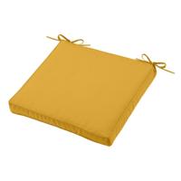 Stof Textile Tuin stoelkussen - okergeel - 40 x 40 x 5 cm - touwtjes sluiting - voor buiten Stof Textile Tuin stoelkussen - okergeel - 40 x 40 x 5 cm - touwtjes sluiting - voor buiten