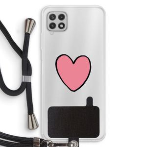 Hartje: Samsung Galaxy A22 4G Transparant Hoesje met koord
