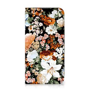 Smart Cover voor iPhone 13 Dark Flowers