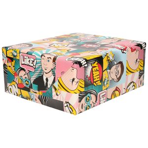 2x Inpakpapier / cadeaupapier gekleurd met comic book / stripverhaal thema 200 x 70 cm