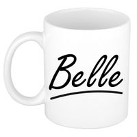 Naam cadeau mok / beker Belle met sierlijke letters 300 ml