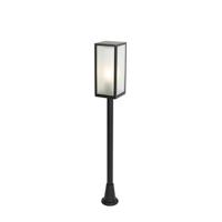 QAZQA Staande buitenlamp zwart met ribbel glas 100 cm IP44 - Charlois - thumbnail