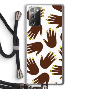 Hands dark: Samsung Galaxy Note 20 / Note 20 5G Transparant Hoesje met koord