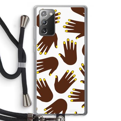 Hands dark: Samsung Galaxy Note 20 / Note 20 5G Transparant Hoesje met koord