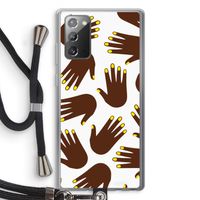Hands dark: Samsung Galaxy Note 20 / Note 20 5G Transparant Hoesje met koord