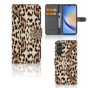 Samsung Galaxy A24 4G Telefoonhoesje met Pasjes Leopard