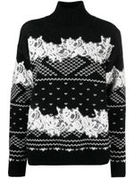 ERMANNO FIRENZE pull en maille intarsia - Noir