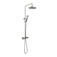 Hotbath Cobber X Opbouw Regendoucheset Met Thermostaatkraan, Hoofddouche 30cm En Ronde Handdouche Geborsteld Nikkel