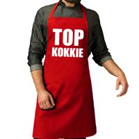 Top kokkie - barbeque en keuken schort - rood - voor heren - cadeau schorten