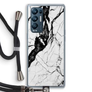 Witte marmer 2: Oppo Find X3 Neo Transparant Hoesje met koord