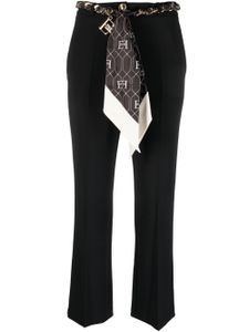 Elisabetta Franchi pantalon court à détail de foulard - Noir
