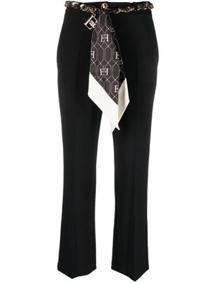 Elisabetta Franchi pantalon court à détail de foulard - Noir