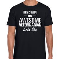 Awesome veterinarian / geweldige dierenarts cadeau t-shirt zwart voor heren - thumbnail