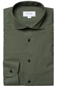 ETON Slim Fit Flanellen Overhemd groen, Ruit