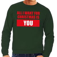 Foute kersttrui All I Want For Christmas Is You groen heren
