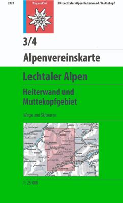 Wandelkaart 3/4 Alpenvereinskarte Lechtaler Alpen | Alpenverein