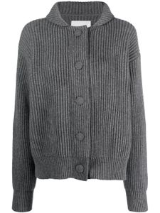 Jil Sander cardigan nervuré à manches longues - Gris