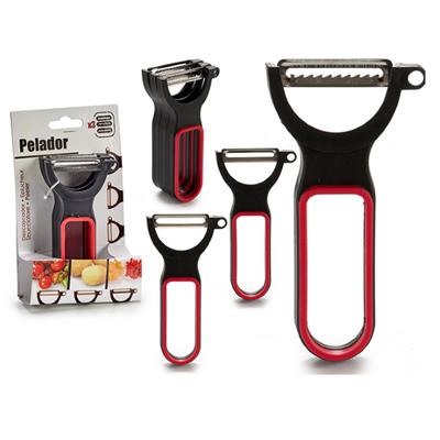 Set schilmesjes CK98529 CK98529 Zwart Rood Staal Natuurlijk rubber Polypropyleen 11 x 17,5 x 4,5 cm 13 x 4,5 x 7 cm