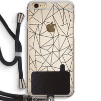 Geometrische lijnen zwart: iPhone 6 / 6S Transparant Hoesje met koord