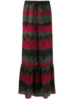 RED Valentino pantalon évasé à fleurs - Noir RED Valentino pantalon évasé à fleurs - Noir