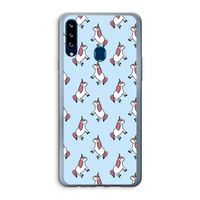 Eenhoorns overal: Samsung Galaxy A20s Transparant Hoesje