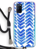 Blauwe pijlen: Oppo A92 Transparant Hoesje met koord