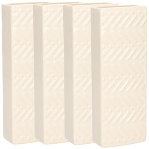 Waterverdamper - 6x - creme wit - keramiek - 400 ml - radiatorbak luchtbevochtiger - 7,4 x 18,6 cm