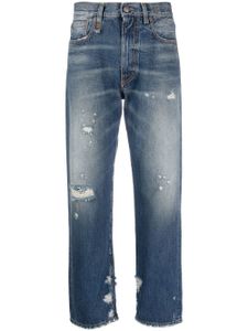 R13 jean taille-haute à effet usé - Bleu