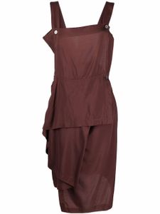 Yohji Yamamoto Pre-Owned robe à volants (années 1990) - Marron