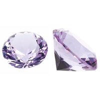 Lila paarse nep diamant 4 cm van glas - 3x - edelstenen