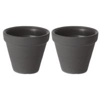 Plantenpot/bloempot Classic Garden - 2x - buiten/binnen - kunststof - antraciet - D35 x H36 cm - thumbnail