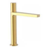 Wastafelkraan Tres Project | Opbouw | Mengkraan | Hoog model | 1-knop | Rond | 24k Goud mat