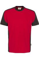 HAKRO 290 Comfort Fit T-Shirt ronde hals rood/antraciet, Effen